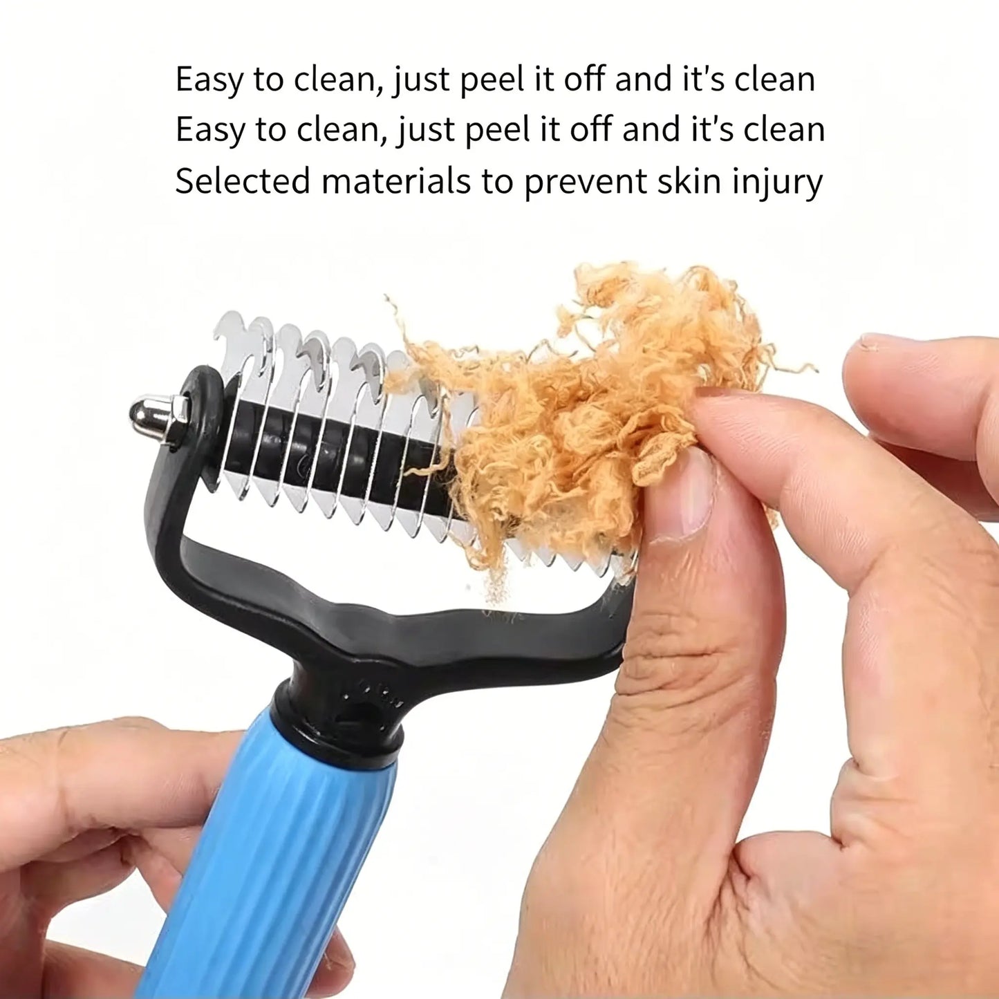 Professional Pet Detangling Comb: Double-Sided Grooming Brush for Dogs and Cats with One-Click Undercoat Rake for Shedding and Mats