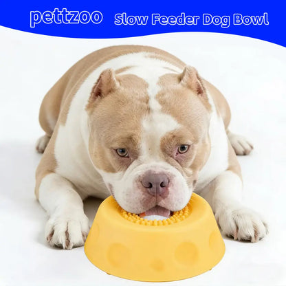 Professional Dog Slow Feeder Bowl with Rolling Ball and Liquid Treat Lick Bowl - 2-in-1 Enrichment Feeder with Suction Cups