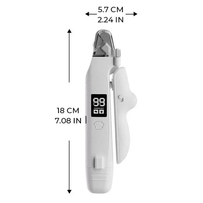 2-In-1 Dog&Cat Nail Clippers with LED Light, Low Noise Electric Pet Nail Grinder for Small Large Dogs & Cats, USB-C Rechargeable Nail Trimmer for Safe Grooming