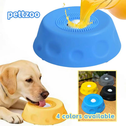 Professional Dog Slow Feeder Bowl with Rolling Ball and Liquid Treat Lick Bowl - 2-in-1 Enrichment Feeder with Suction Cups