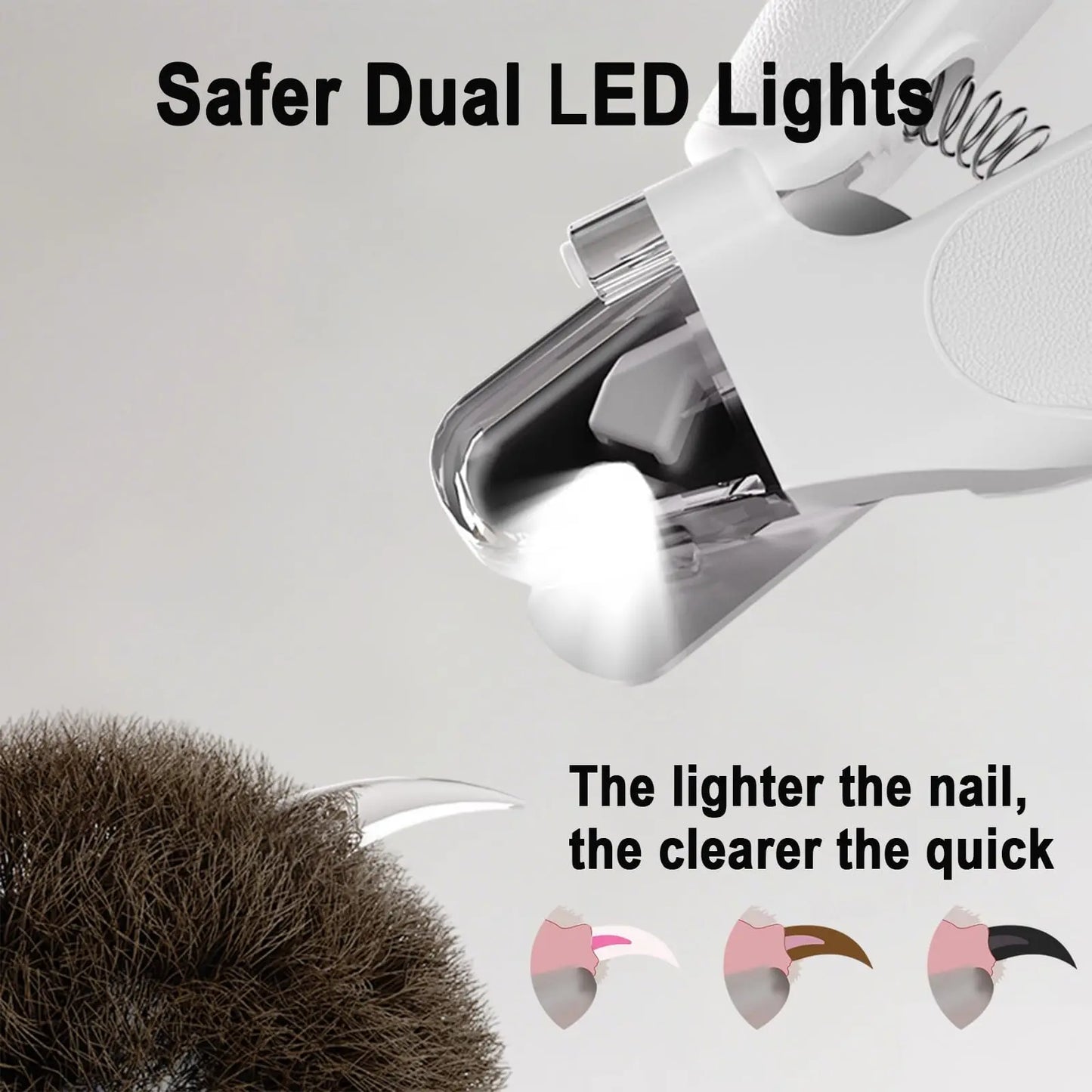 2-In-1 Dog&Cat Nail Clippers with LED Light, Low Noise Electric Pet Nail Grinder for Small Large Dogs & Cats, USB-C Rechargeable Nail Trimmer for Safe Grooming