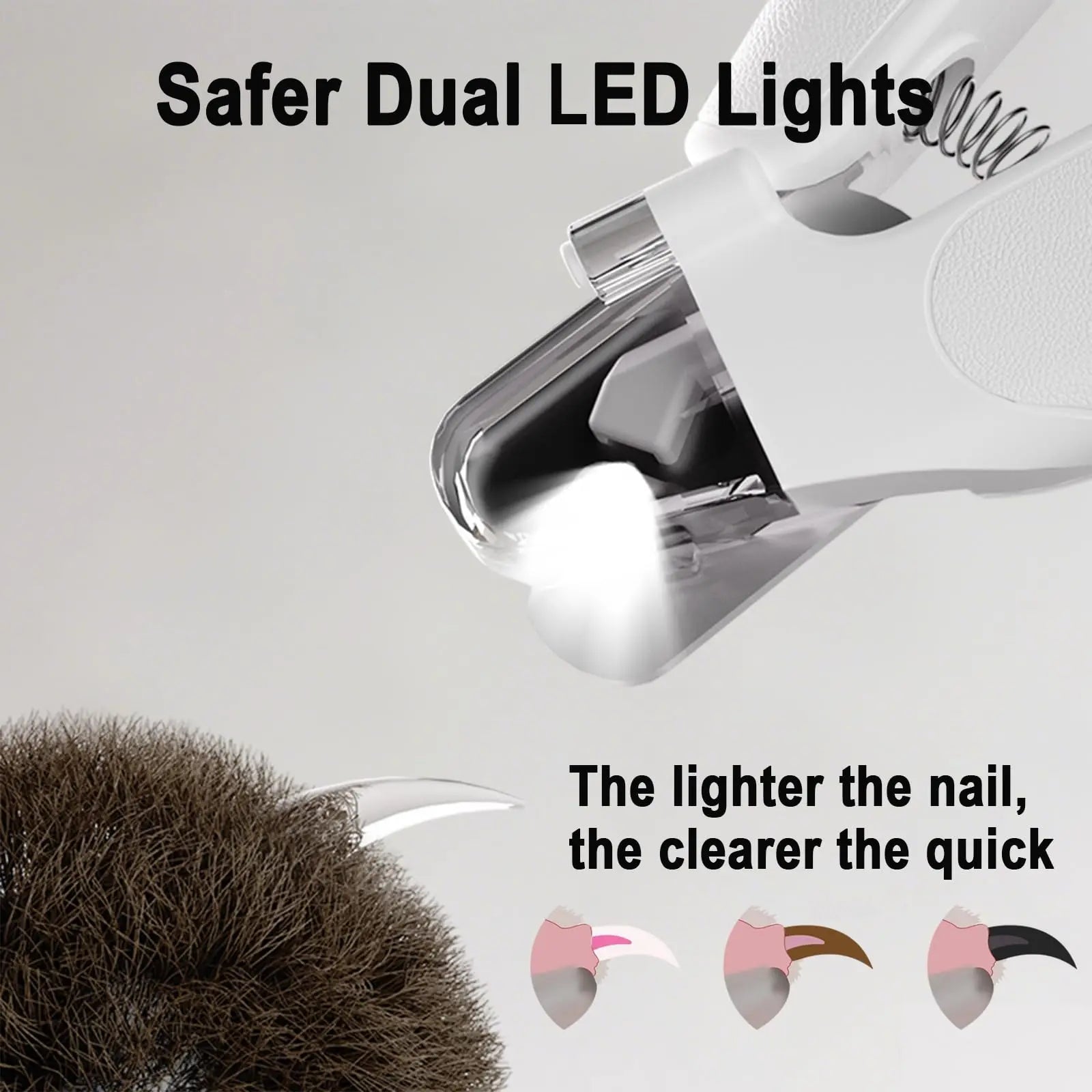 2-In-1 Dog&Cat Nail Clippers with LED Light, Low Noise Electric Pet Nail Grinder for Small Large Dogs & Cats, USB-C Rechargeable Nail Trimmer for Safe Grooming